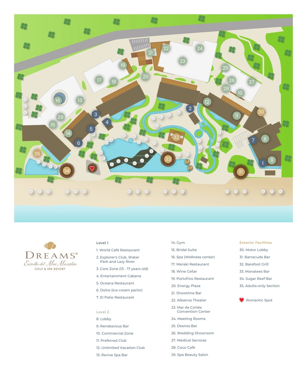 Dreams Estrella del Mar · plan du resort